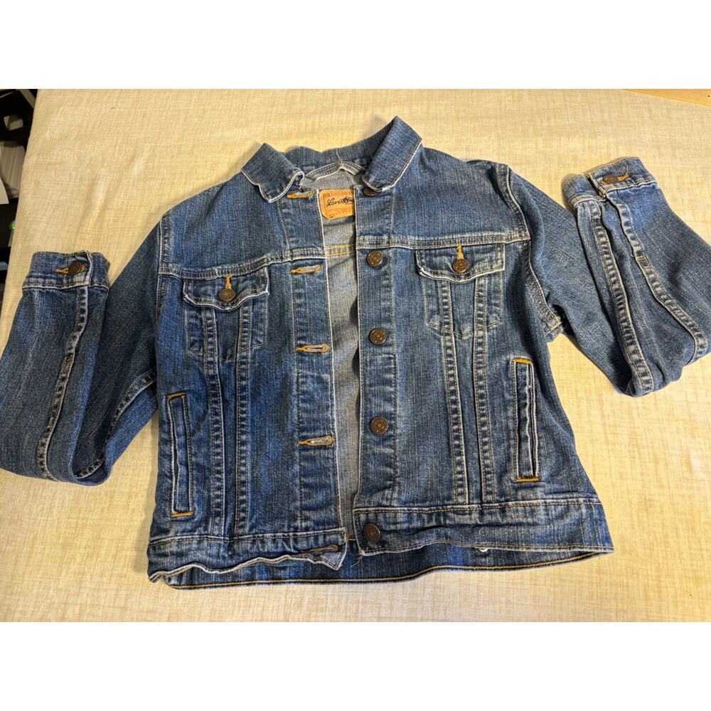 Levi Strauss Signature Denim Blue Jean Youth Button-up Jacket Small Approx 6 Y
